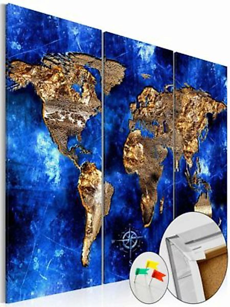 artgeist Pinnwand Bild Golden Continents [Cork Map] gold-kombi Gr. 60 x 40 günstig online kaufen