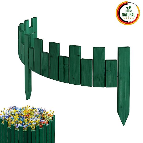 Floranica Palisade Beeteinfassung Rasenkante Rollzaun Holzzaun günstig online kaufen