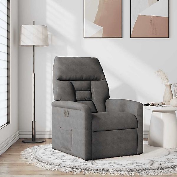 vidaXL Sessel Relaxsessel Dunkelgrau Mikrofasergewebe (1-St) günstig online kaufen