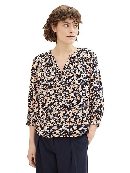TOM TAILOR Druckbluse mit Serafino-Kragen günstig online kaufen