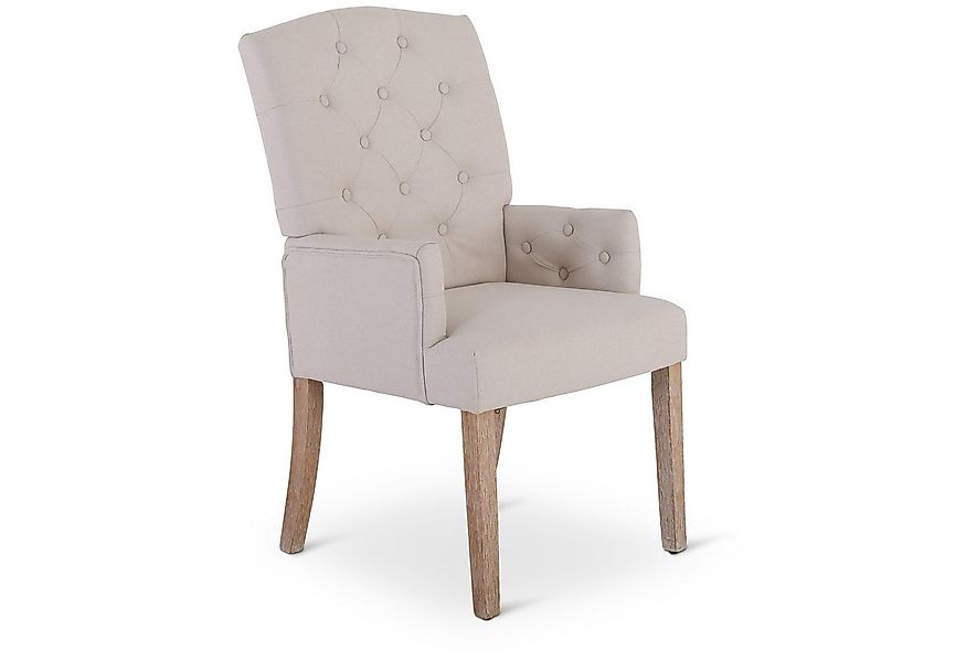 Raburg Esszimmerstuhl Polsterstuhl mit Armlehnen, Chesterfield-Design, Bein günstig online kaufen