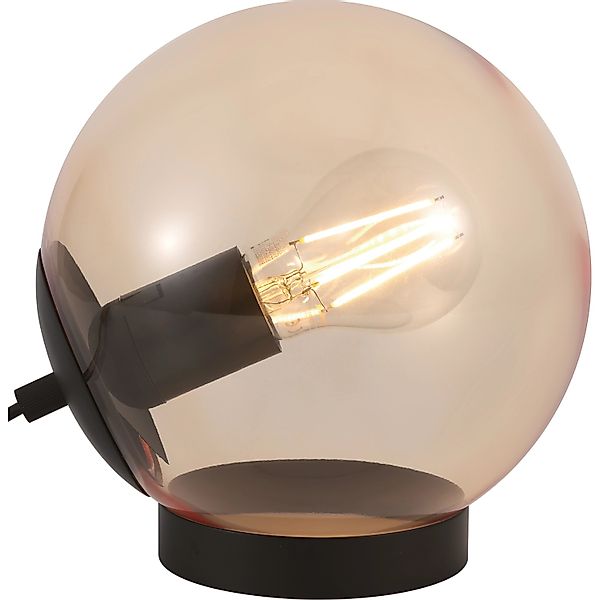 Tischleuchte Glas Bernsteinfarben H: 18,5 cm Ø 18 cm günstig online kaufen