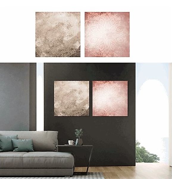 Bild Mandala 1 Stück ca. 60 x 60 cm inkl. Metall-Aufhängungen CANVAS MDF günstig online kaufen