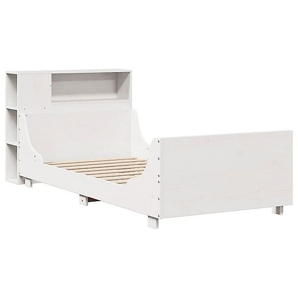 vidaXL Bett Massivholzbett ohne Matratze Weiß 75x190 cm Kiefernholz günstig online kaufen