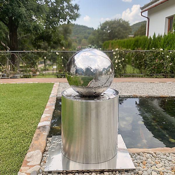 Köhko Gartenbrunnen Kugelbrunnen Ø25cm mit LED günstig online kaufen