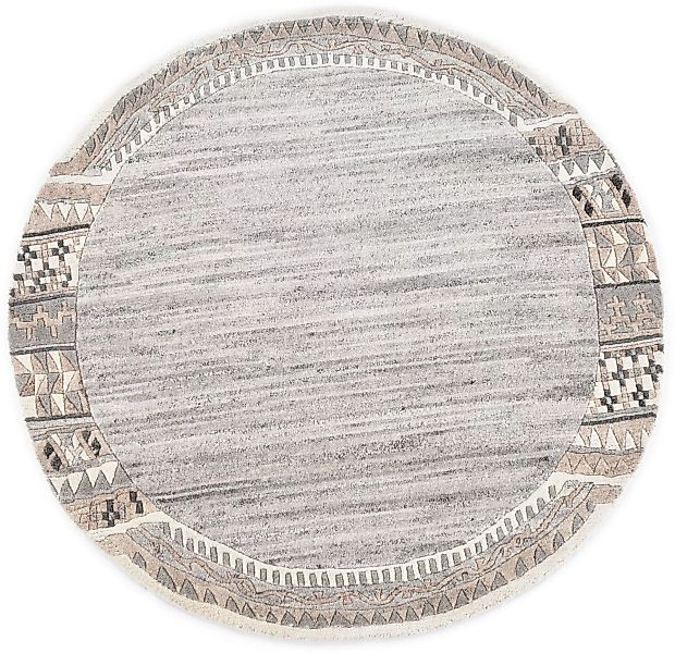 THEKO Wollteppich »Royal Natur 6030«, rund, reine Wolle, handgetuftet, mit günstig online kaufen
