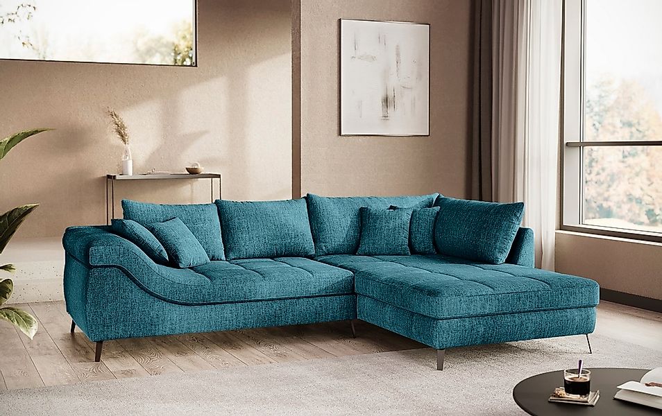 Mr. Couch Ecksofa »Portofino L-Form«, 4 Bezugsqualitäten, 13,5 cm hohe Meta günstig online kaufen