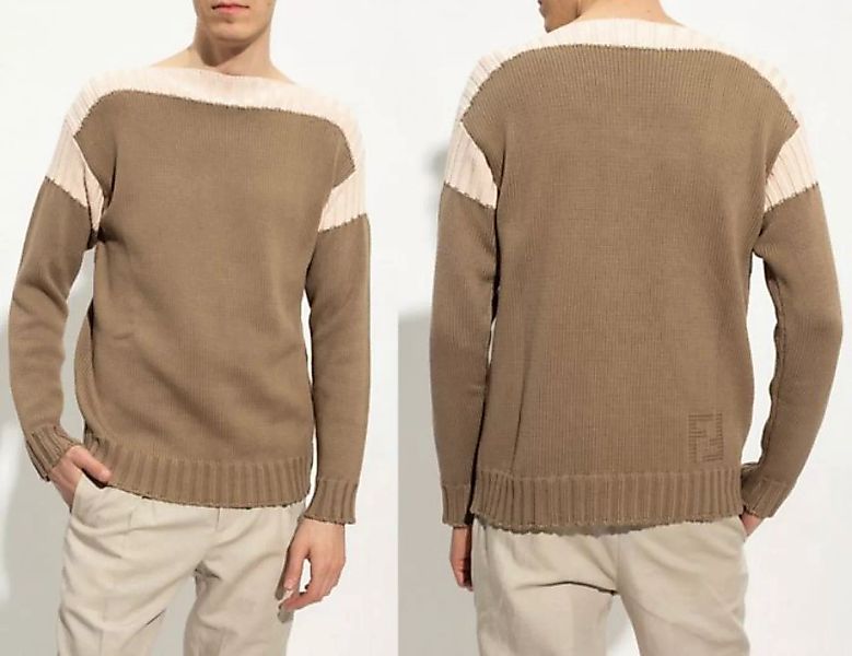 FENDI Midikleid FENDI FF Inlay Pullover Cashmere Knitted Jumper Knit Sweate günstig online kaufen