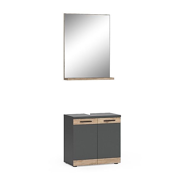 Vicco Badmöbel-Set Niko, Anthrazit/Viking Oak, mit günstig online kaufen