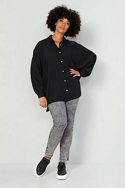 Angel of Style Satinbluse Hemd oversized Hemdkragen Fledermaus-Langarm günstig online kaufen