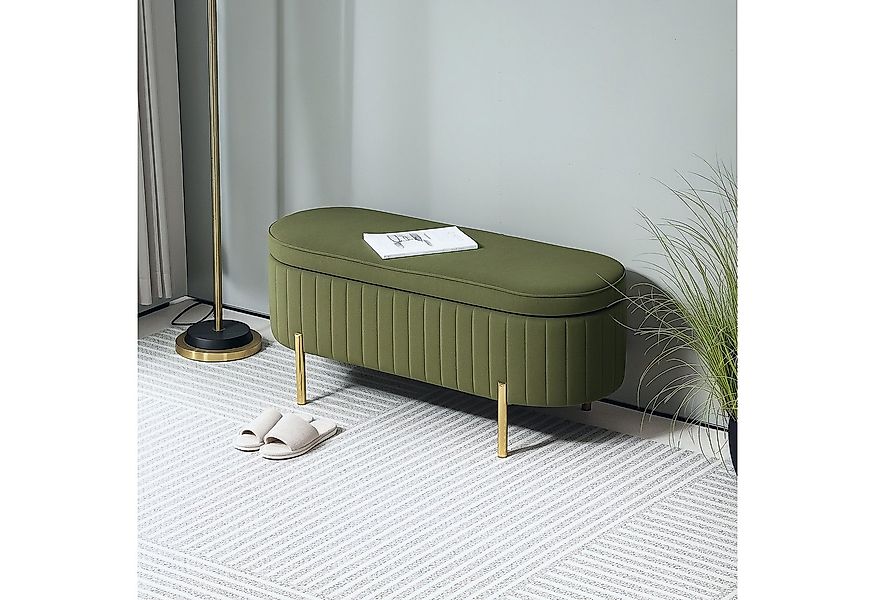 HOMCOM Sitzbank mit Stauraum Polsterbank mit Klappdeckel, Samtoptik (Sitztr günstig online kaufen