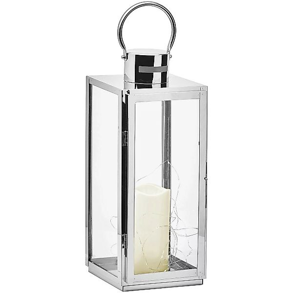 Amare Edelstahl Laterne mit LED-Kerze 17 cm x 16 cm x 41 cm günstig online kaufen