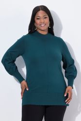 Ulla Popken Strickpullover Pullover Muschelsaum Stehkragen günstig online kaufen