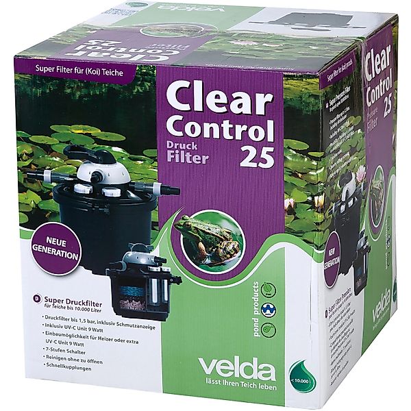 Velda Druckfilter Clear Control 25 + UV-C 9 Watt günstig online kaufen