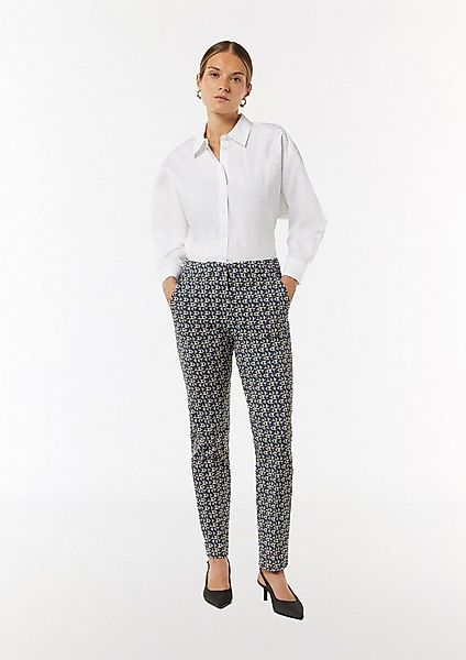comma 7/8-Hose Hose Gemusterte Viskosestretch-Hose im Slim Fit günstig online kaufen