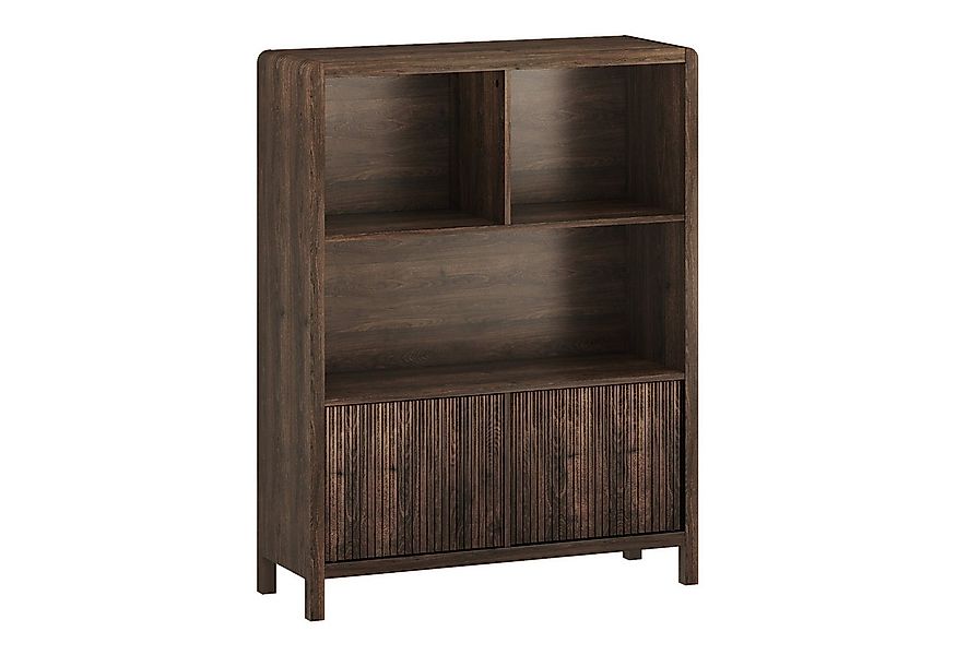 en.casa Highboard, »Lukkodso« mit 2 Türen,5 Fächern 103x80x28 cm Walnussopt günstig online kaufen