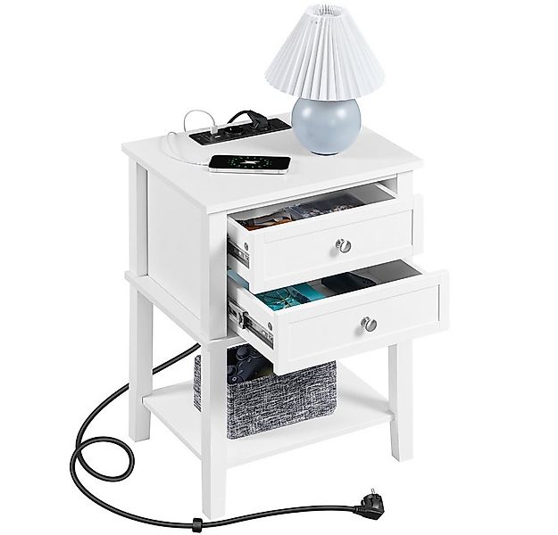 Yaheetech Nachttisch (1-St), Nachtschrank mit Steckdose & USB-Anschlüsse Be günstig online kaufen