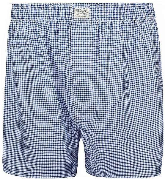 Steppin' Out Boxershort Dobby Kariert Blau - Größe S günstig online kaufen