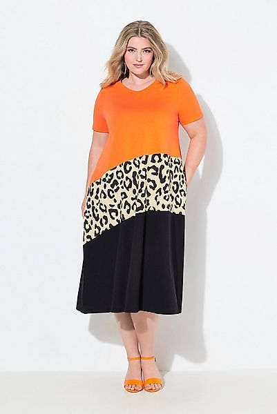 MIAMODA Jerseykleid Kleid A-Linie Colorblocking mit Animalprint günstig online kaufen