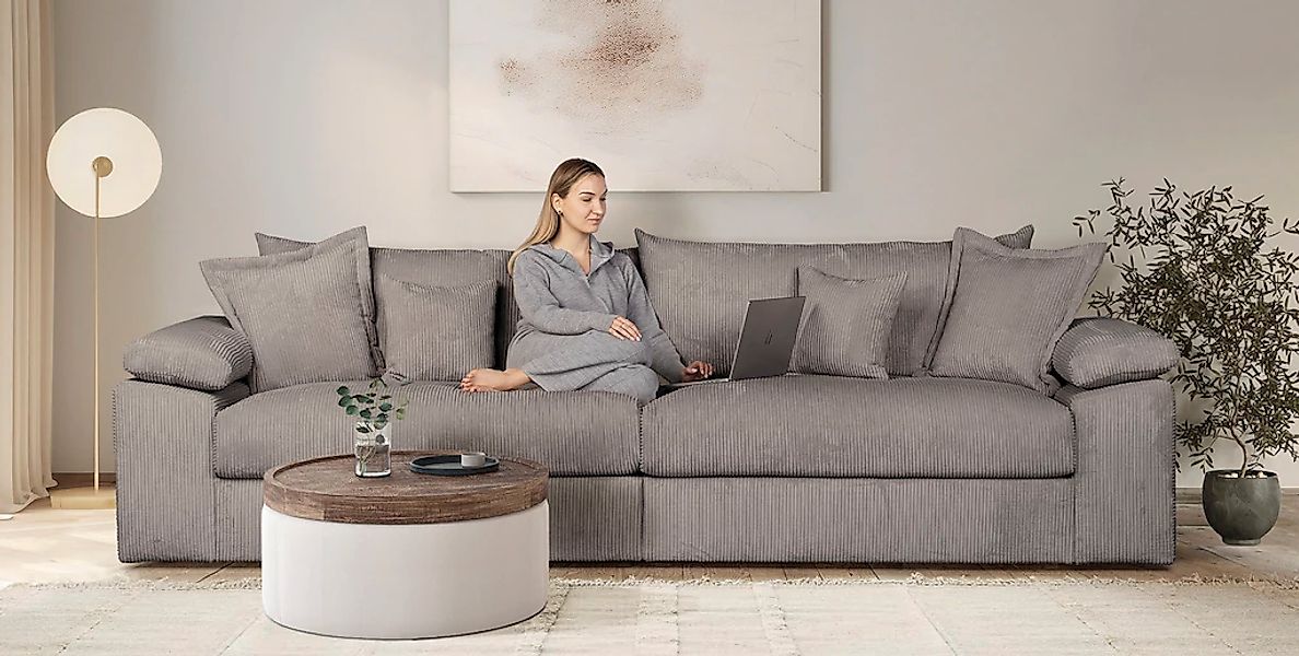 Home affaire Big-Sofa "Soft&Cosy XXL - Breite 303 cm", Mega-Sofa, Cord oder günstig online kaufen