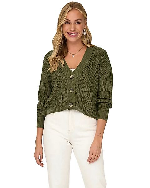 ONLY Cardigan Weiche Feinstrick-Strickjacke mit V-Ausschnitt und Knopfleist günstig online kaufen