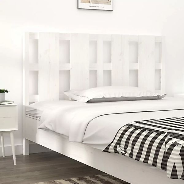 Vidaxl Bett-kopfteil Weiß 125,5x4x100 Cm Massivholz Kiefer günstig online kaufen