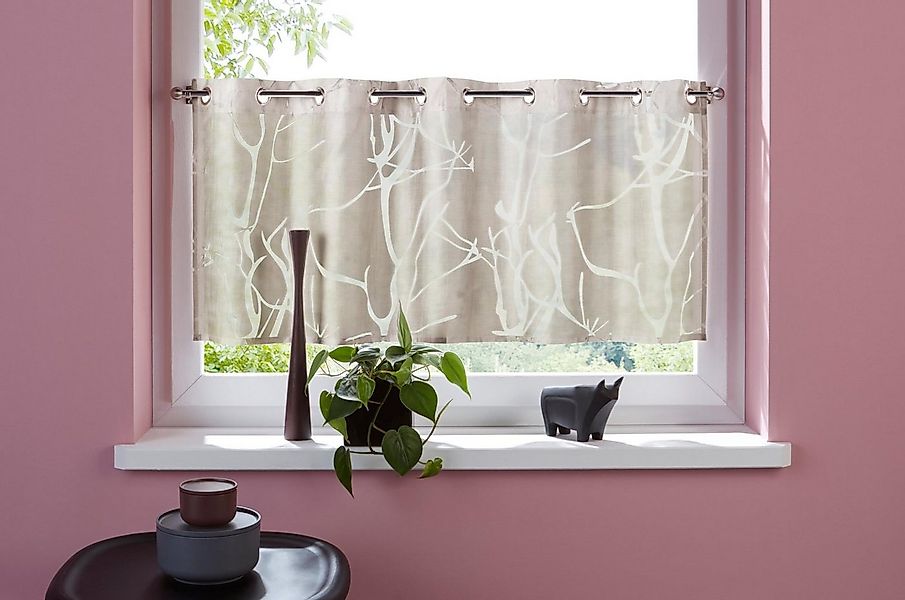 my home Scheibengardine Anna (1 St), Ösen, halbtransparent, Ausbrenner, Vis günstig online kaufen