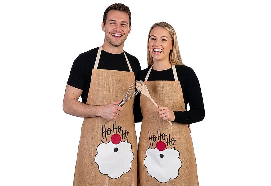 BRUBAKER Kochschürze Schürze - Ho Ho Ho Weihnachtsmann Bart - Weihnachten, günstig online kaufen