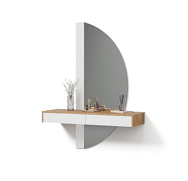 Livinity® Schminktisch Ascona, Weiß/Eiche, 120 cm mit LED Beleuchtung günstig online kaufen