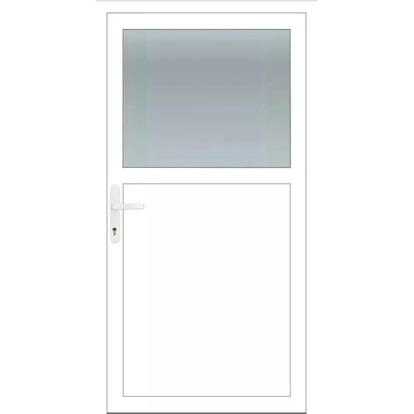 Aluminium-Nebeneingangstür 98 cm x 198 cm A504 Weiß Anschlag Links günstig online kaufen