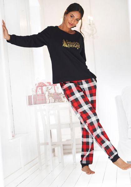 LASCANA Pyjama mit karierter Hose günstig online kaufen
