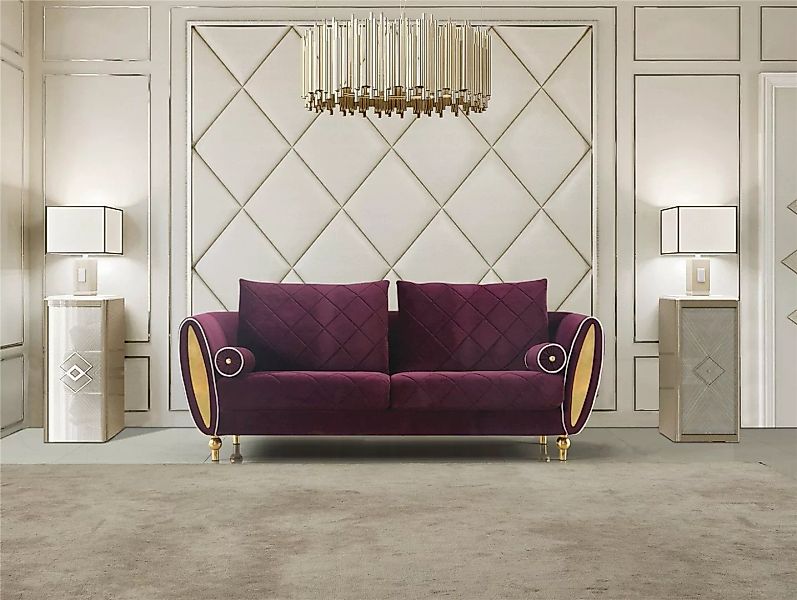 JVmoebel Sofa, Sofa 3 Sitzer Sofas Couch Polster Neu Sofa Metall Design Mod günstig online kaufen