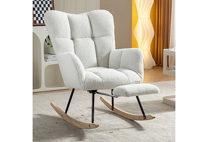 BlingBin Schaukelstuhl Teddy-Samt-Schaukelstuhl Liegestuhl für Wohnzimmer/S günstig online kaufen