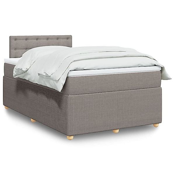 vidaXL Boxspringbett, Boxspringbett mit Matratze Taupe 120x200 cm Stoff günstig online kaufen
