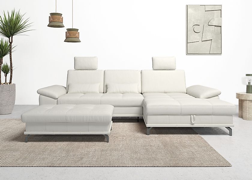 PLACES OF STYLE Ecksofa "Costello L-Form, B: 301 cm mit Sitztiefen-, Armtei günstig online kaufen