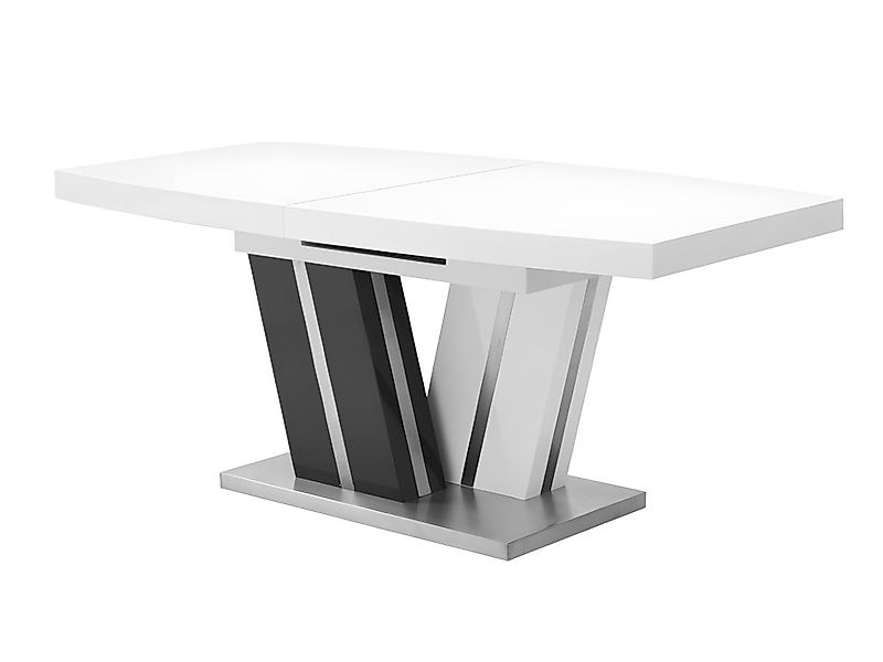 Esstisch ausziehbar - 6 bis 8 Personen - MDF lackiert - Grau & Weiß - NOAMI günstig online kaufen