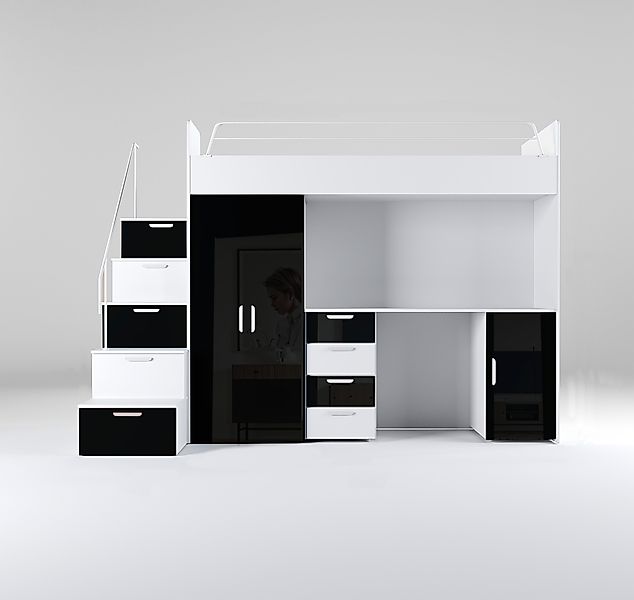 Luxusbetten24 Hochbett Kinderhochbett Dream mit Schreibtisch, günstig online kaufen