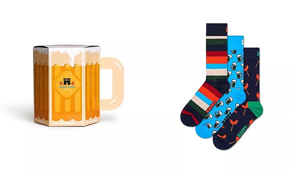 Happy Socks Socken 3 Paar Happy Socks Wurst & Bier Baumwoll-Socken Geschenk günstig online kaufen