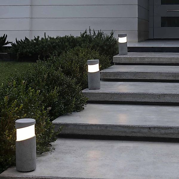 Sockelleuchte Block aus Beton in Grau E27 IP67 günstig online kaufen