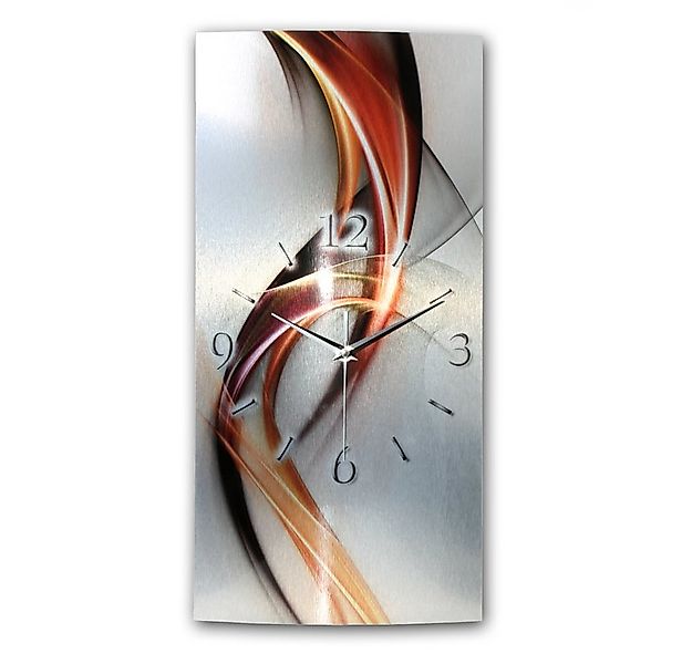 Kreative Feder Funkwanduhr 3D Design-Wanduhr „Abstrakt Rot“ aus gebürstetem günstig online kaufen