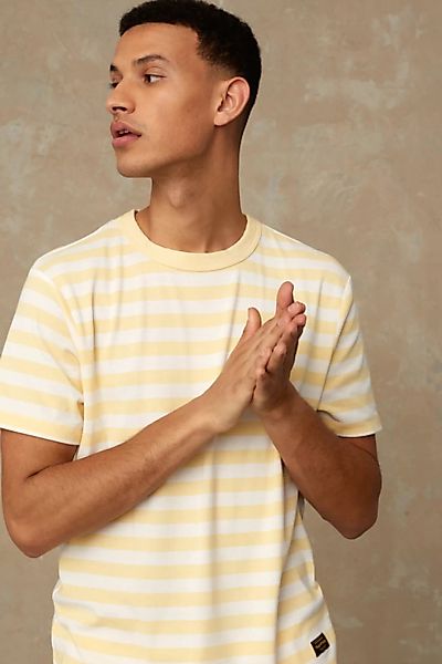 T-shirt Aus Recycelten Fasern - Darius Stripe Sunlight - Gelb günstig online kaufen