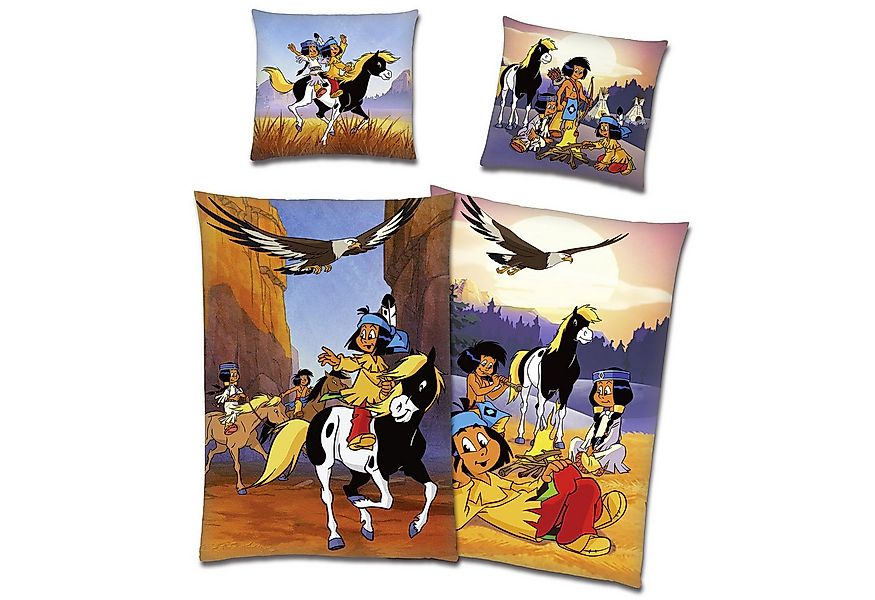 BERONAGE Kinderbettwäsche Yakari Lagerfeuer Bettwäsche Biber / Flanell Pony günstig online kaufen