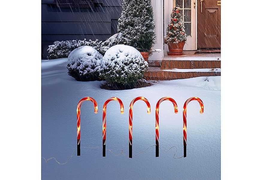 Spetebo LED Dekofigur Zuckerstange Leuchtstecker 38 cm, LED fest integriert günstig online kaufen