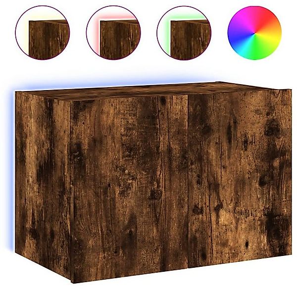 vidaXL TV-Schrank TV-Wandschrank mit LED-Leuchten Räuchereiche 60x35x41 cm günstig online kaufen