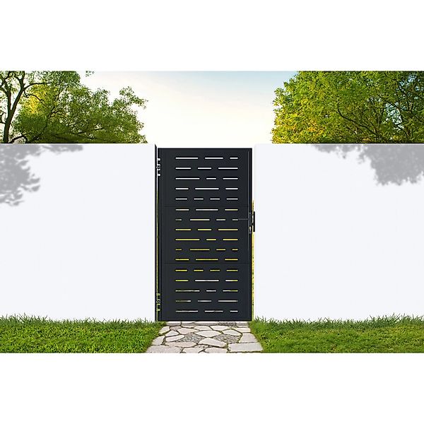 Casanoov Stahltor 1M Nali Arlberg H 180Cm Mattschwarz & 2 Dario Stahlpfoste günstig online kaufen