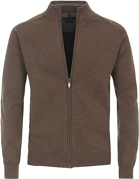 Casa Moda Strickjacke Zip Petrol Braun - Größe XXL günstig online kaufen