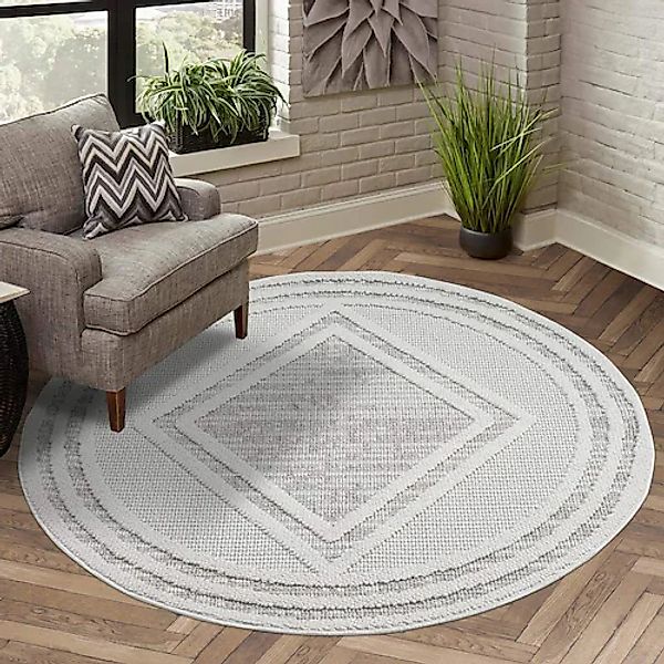 Carpet City Teppich »LINDO 8853«, rund, 11 mm Höhe, Kurzflor, Hochtief-Must günstig online kaufen
