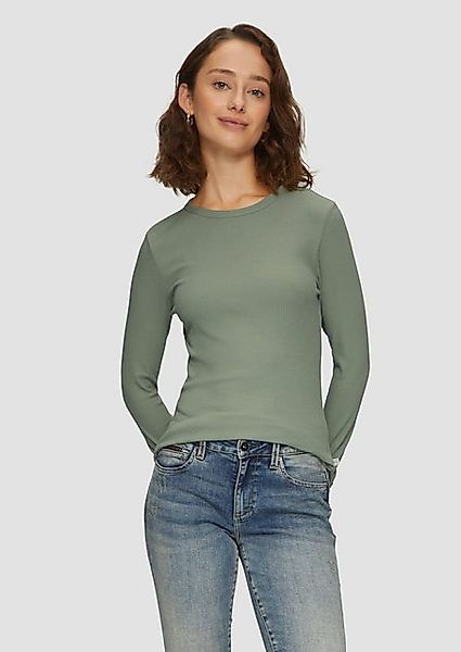 QS Langarmshirt Geripptes Longsleeve im Slim günstig online kaufen