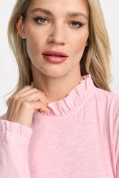 RICHROYAL Langarmshirt "2409 O Slub F LS" mit Rüschenkante an Ausschnitt un günstig online kaufen