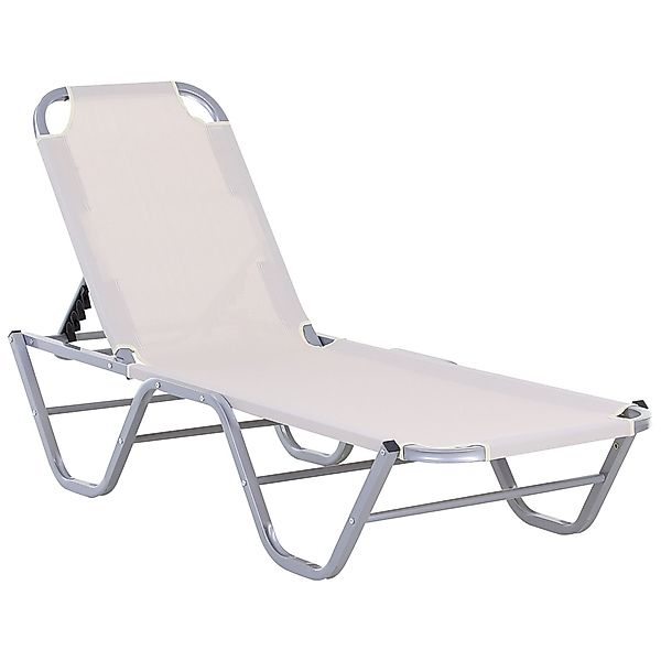 Outsunny Gartenliege Sonnenliege 5-Stufige Alu Texteline, günstig online kaufen
